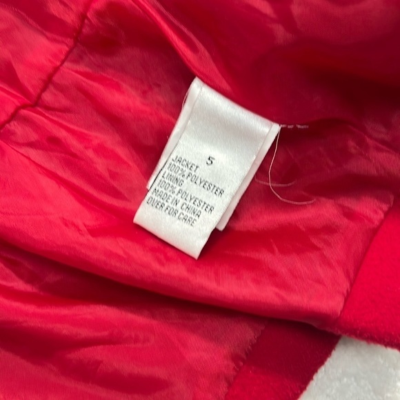 IZ Amy Byer red hooded zip up pea coat jacket size 5 - Picture 6 of 8